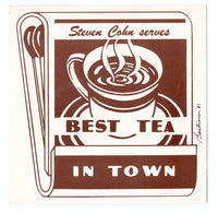 (UNDERGROUND). Steve Cohn Serves Best Tea in Town.