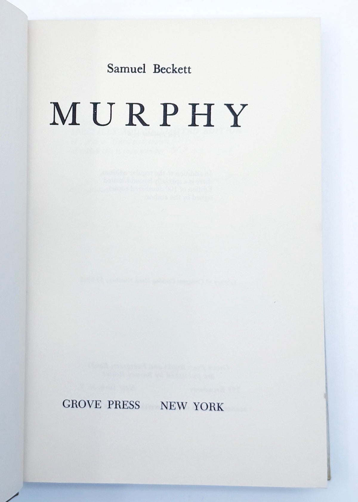 BECKETT, Samuel. Murphy.